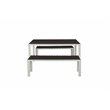 Pangea Home Breeze 3-piece Aluminum Frame Patio Dining Set in White/Black