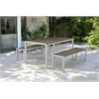 Pangea Home Breeze 3-piece Aluminum Frame Patio Dining Set in White/Gray