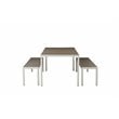 Pangea Home Breeze 3-piece Aluminum Frame Patio Dining Set in White/Gray