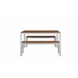 Pangea Home Breeze 3-piece Aluminum Patio Dining Set in White/Natural Teak