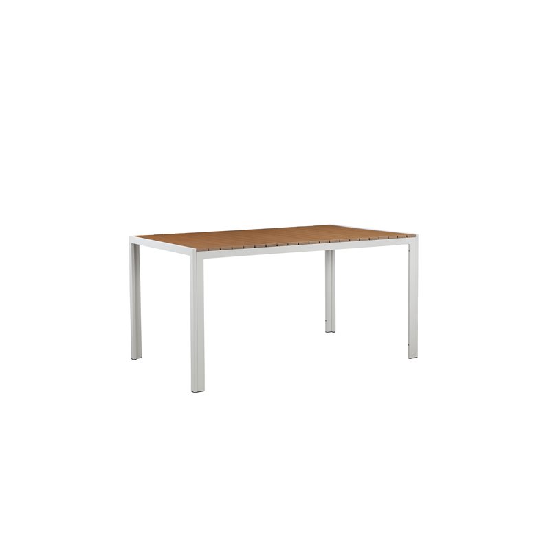 Pangea Home Breeze 3-piece Aluminum Patio Dining Set in White/Natural Teak