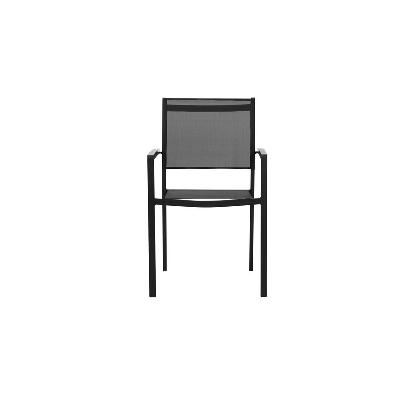 Pangea Home David Aluminum Frame Patio Dining Char in Black (Set of 6)
