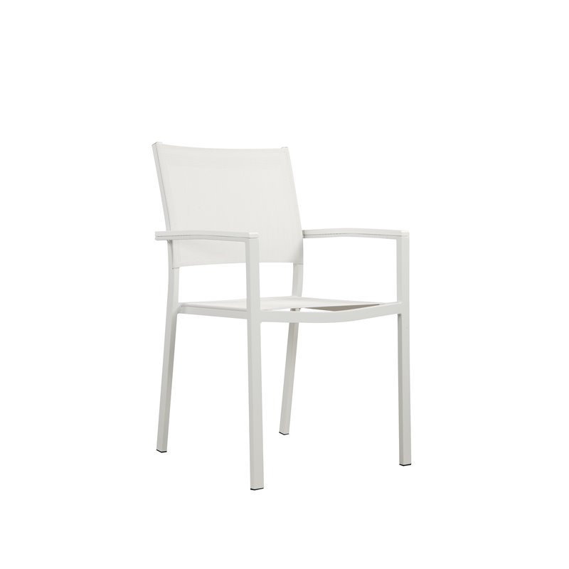 Pangea Home David Aluminum Frame Patio Dining Char in White (Set of 6)