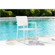 Pangea Home David Aluminum Frame Patio Dining Char in White (Set of 6)