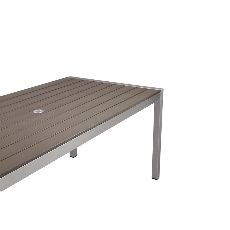 Pangea Home David 7-piece Modern Aluminum Frame Patio Dining Set in Gray