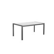 Pangea Home David Modern Aluminum Patio Dining Set in Brush Frame/White