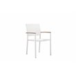 Pangea Home David Aluminum Frame Patio Dining Set in White/Natural Teak