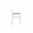 Pangea Home David Aluminum Frame Patio Dining Set in White/Natural Teak