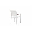 Pangea Home David Aluminum Frame Patio Dining Set in White/Natural Teak