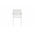 Pangea Home David Aluminum Frame Patio Dining Set in White/Natural Teak