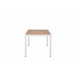 Pangea Home David Aluminum Frame Patio Dining Set in White/Natural Teak
