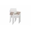 Pangea Home David Aluminum Frame Patio Dining Set in White/Natural Teak
