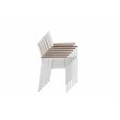 Pangea Home David Aluminum Frame Patio Dining Set in White/Natural Teak