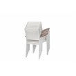 Pangea Home David Aluminum Frame Patio Dining Set in White/Natural Teak