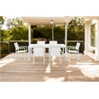 Pangea Home David Modern Aluminum Patio Dining Set in White Frame/Polyresin