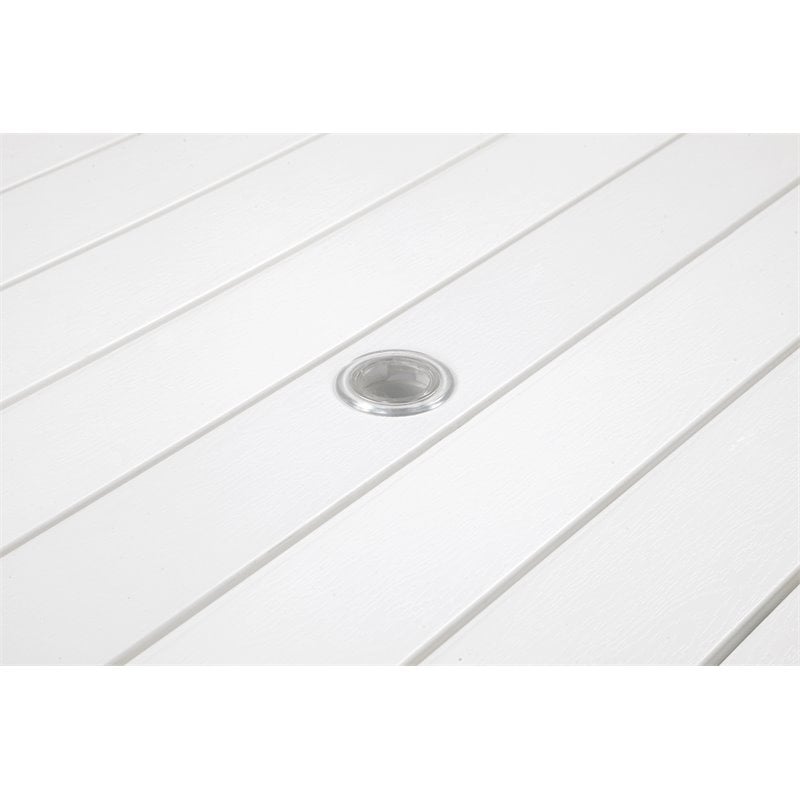 Pangea Home David Modern Aluminum Patio Dining Set in White Frame/Polyresin