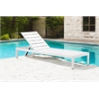Pangea Home Breeze Modern Aluminum Patio Lounger in White Frame/Polyresin