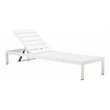 Pangea Home Breeze Modern Aluminum Patio Lounger in White Frame/Polyresin