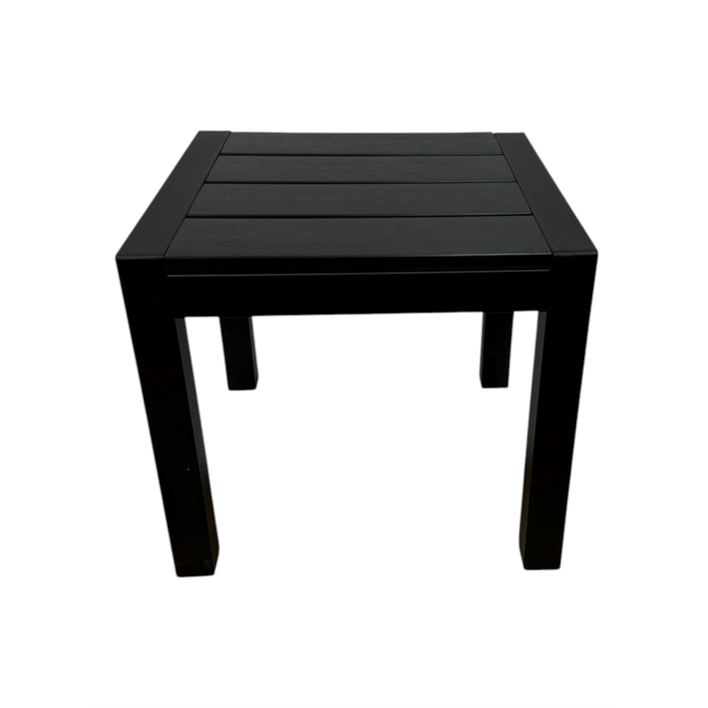 Pangea Home Breeze Modern Aluminum Frame Frame Patio Side Table in Black