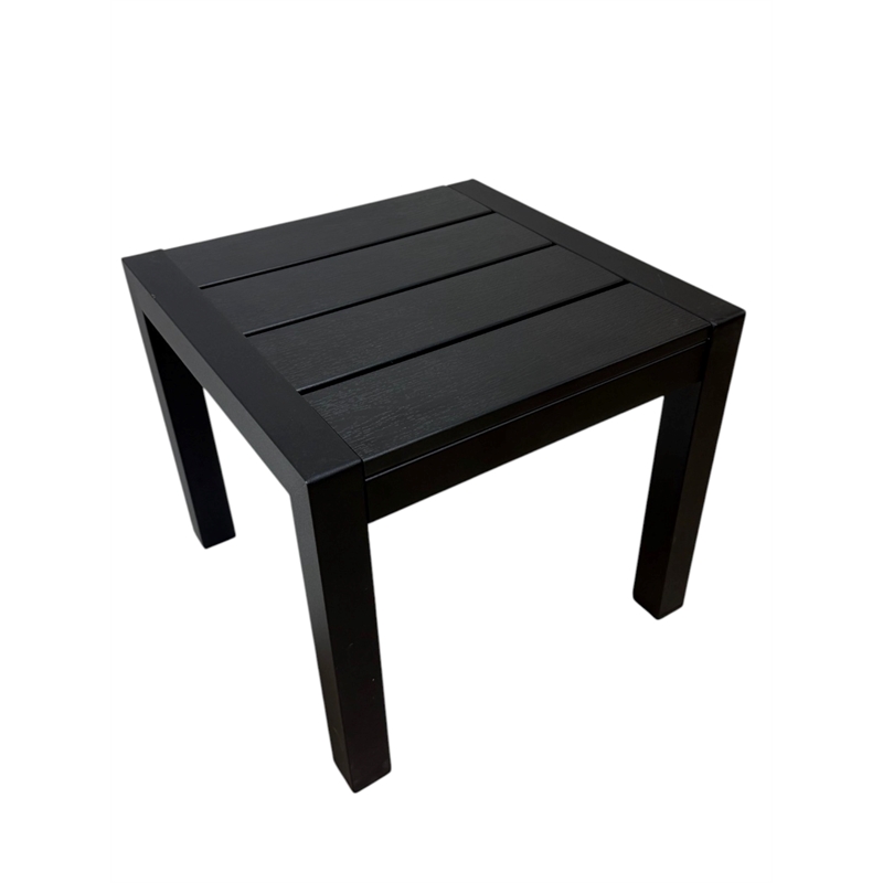 Pangea Home Breeze Modern Aluminum Frame Frame Patio Side Table in Black