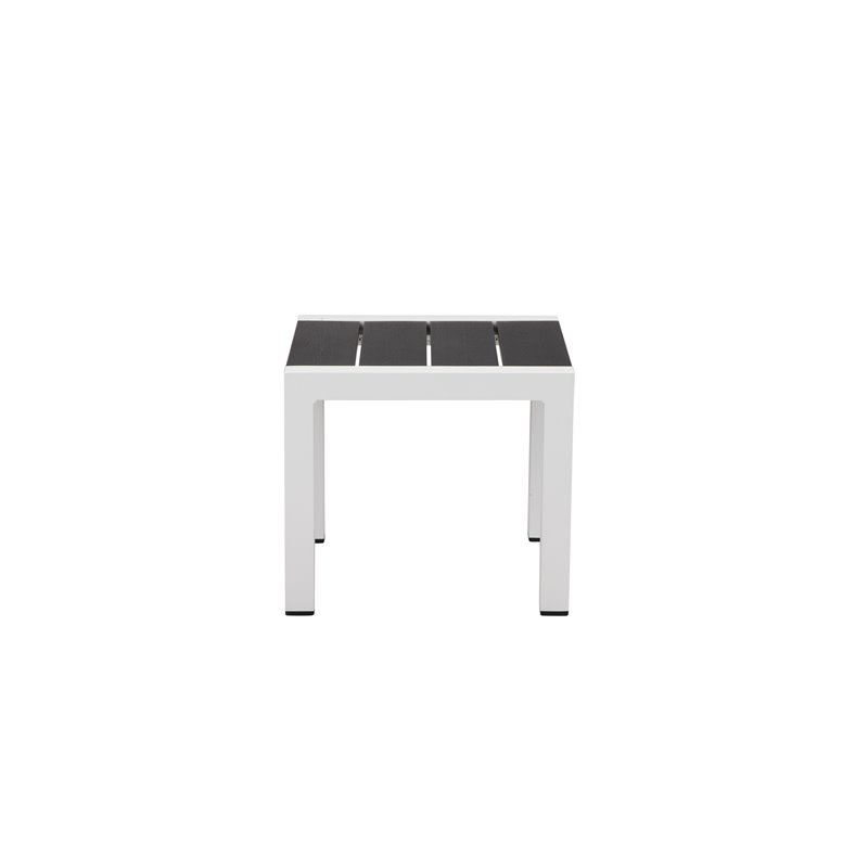 Pangea Home Breeze Modern Aluminum Frame Patio Side Table in White/Black