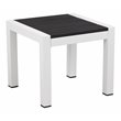 Pangea Home Breeze Modern Aluminum Frame Patio Side Table in White/Black