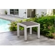 Pangea Home Breeze Modern Aluminum Frame Patio Side Table in White/Gray
