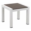 Pangea Home Breeze Modern Aluminum Frame Patio Side Table in White/Gray