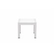 Pangea Home Breeze Modern Aluminum Patio Side Table in White Frame/Polyresin