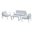 Pangea Home Karen 4-piece Modern Aluminum Frame Outdoor Sofa Set in White
