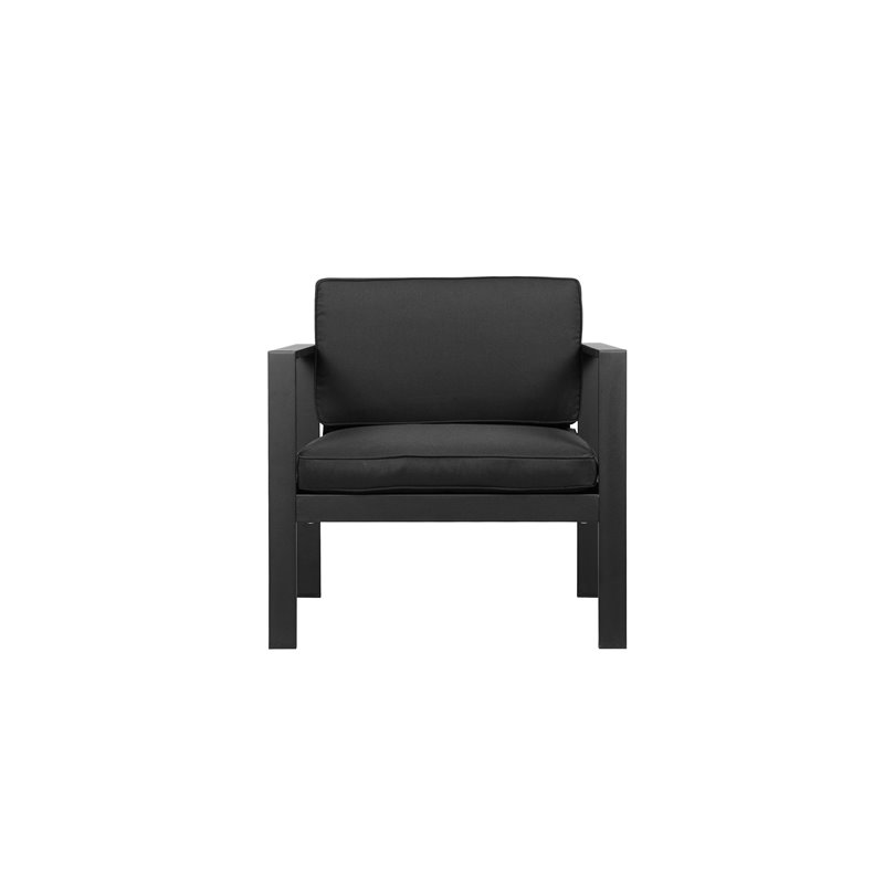 Pangea Home Karen Modern Aluminum Outdoor Chair in Powder Coated Black