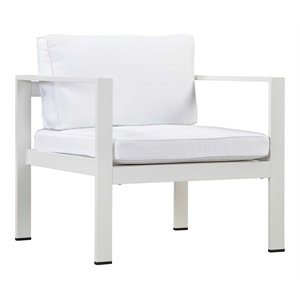 pangea home karen modern aluminum outdoor chair in powder coated white