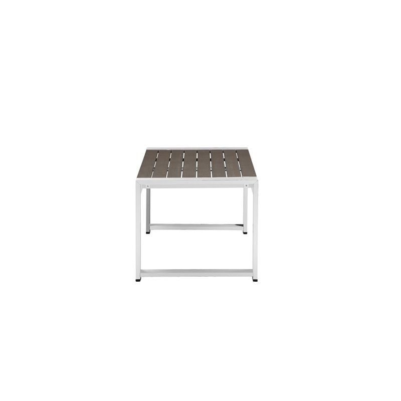 Pangea Home Karen Aluminum Frame Outdoor Coffee Table in White/Gray