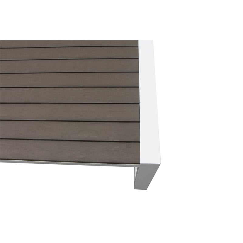 Pangea Home Karen Aluminum Frame Outdoor Coffee Table in White/Gray