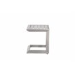 Pangea Home Leaf Modern Aluminum Patio Side Table in Anodized Silver