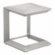 Pangea Home Leaf Modern Aluminum Patio Side Table in Anodized Silver