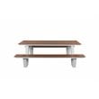 Pangea Home Lukas Aluminum Frame Outdoor Picnic Table in Natural Teak