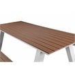Pangea Home Lukas Aluminum Frame Outdoor Picnic Table in Natural Teak