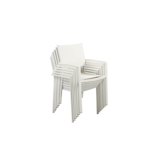 Pangea Home Miami 34&quot Aluminum Patio Dining Chair in White (Set of 6)