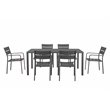 Pangea Home Miami 7-piece Modern Aluminum Frame Patio Dining Set in Gray