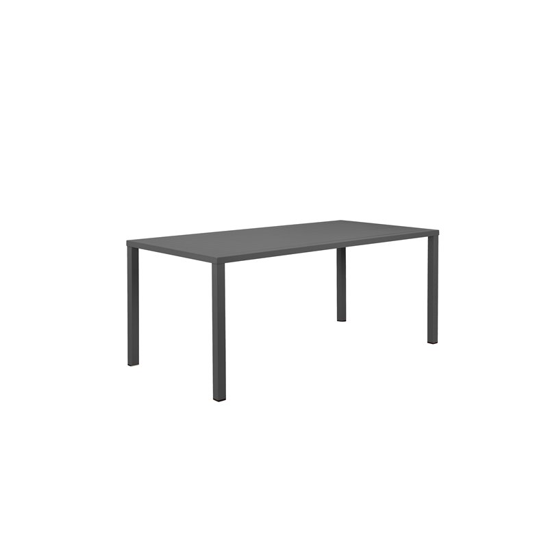 Pangea Home Miami 7-piece Modern Aluminum Frame Patio Dining Set in Gray