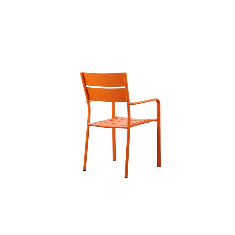 Pangea Home Miami 7-piece Aluminum Frame Patio Dining Set in Orange