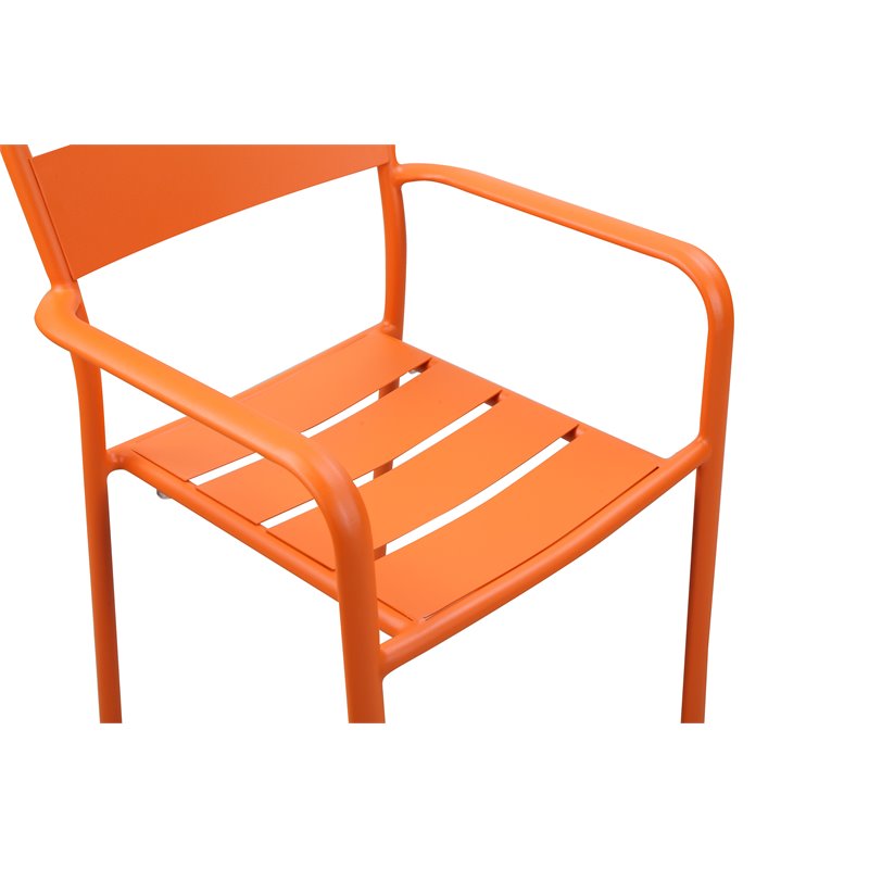 Pangea Home Miami 7-piece Aluminum Frame Patio Dining Set in Orange