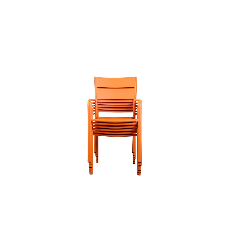Pangea Home Miami 7-piece Aluminum Frame Patio Dining Set in Orange