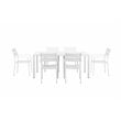 Pangea Home Miami 7-piece Modern Aluminum Frame Patio Dining Set in White