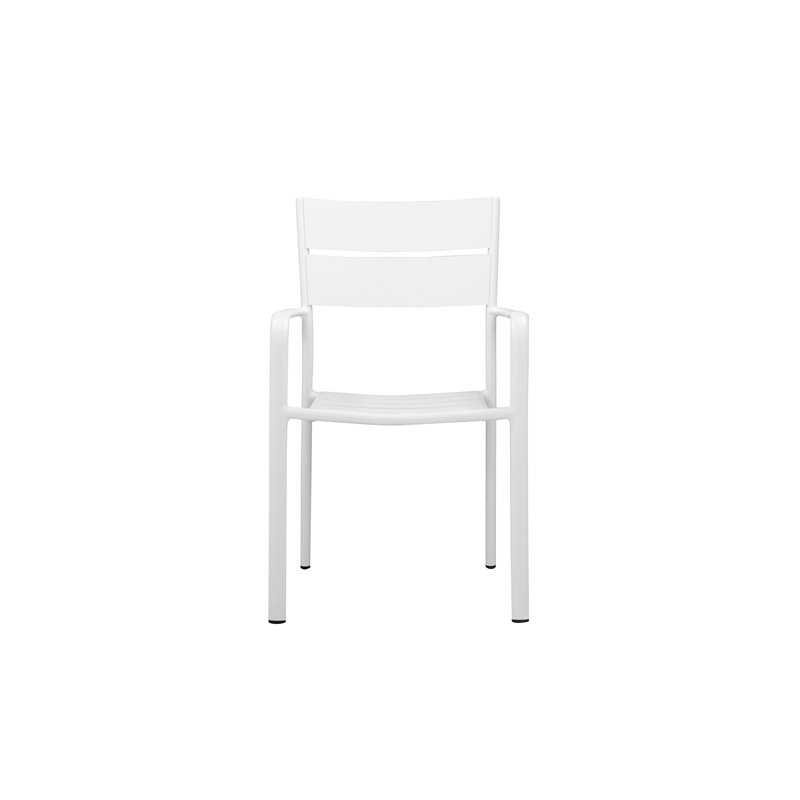 Pangea Home Miami 7-piece Modern Aluminum Frame Patio Dining Set in White