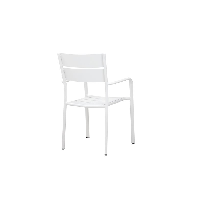 Pangea Home Miami 7-piece Modern Aluminum Frame Patio Dining Set in White