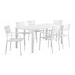 Pangea Home Miami 7-piece Modern Aluminum Frame Patio Dining Set in White