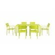 Pangea Home Miami Modern Aluminum Frame Patio Dining Table in Green