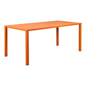 pangea home miami modern aluminum frame patio dining table in orange